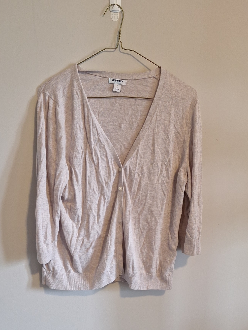 Old Navy Women's Light Taupe V-Neck Button Cardigan